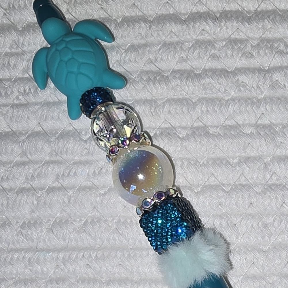 Turquoise Turtle Beaded Glam Pen